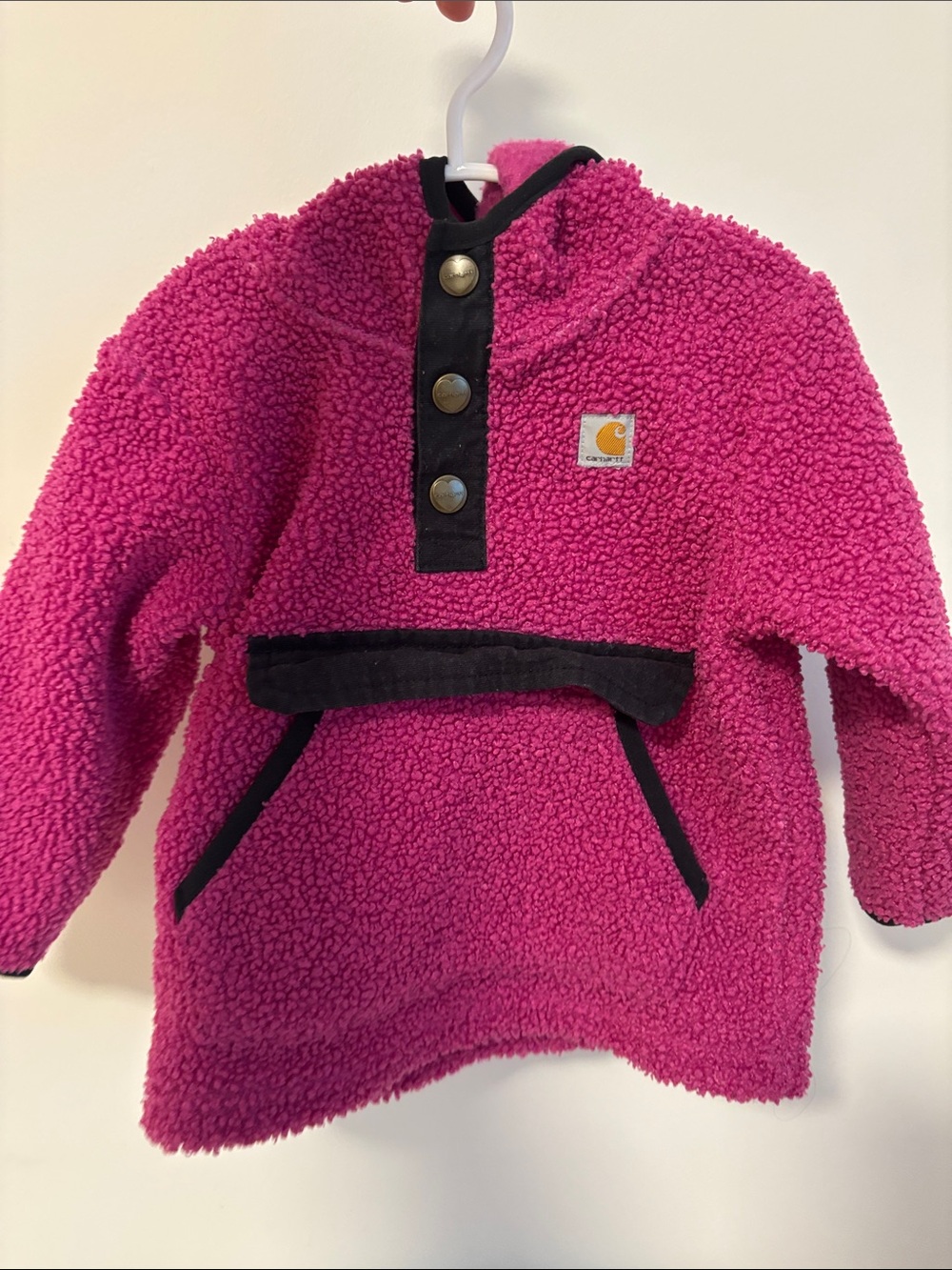 Carhartt Hot Pink Sherpa Pullover with Black Accents